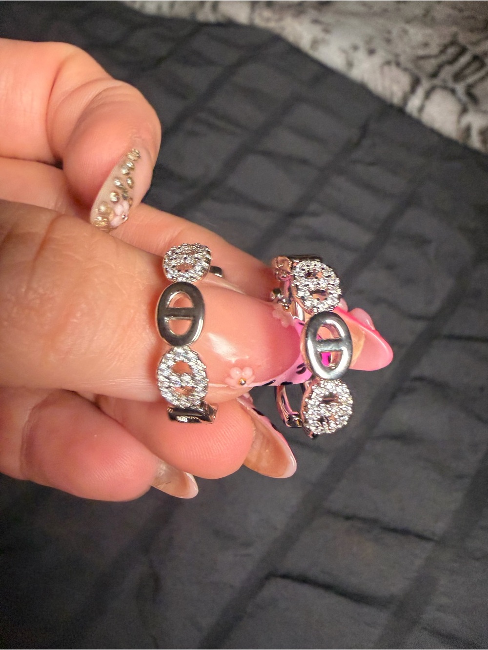 White Gold Filled Pavé CZ Hoop Earrings